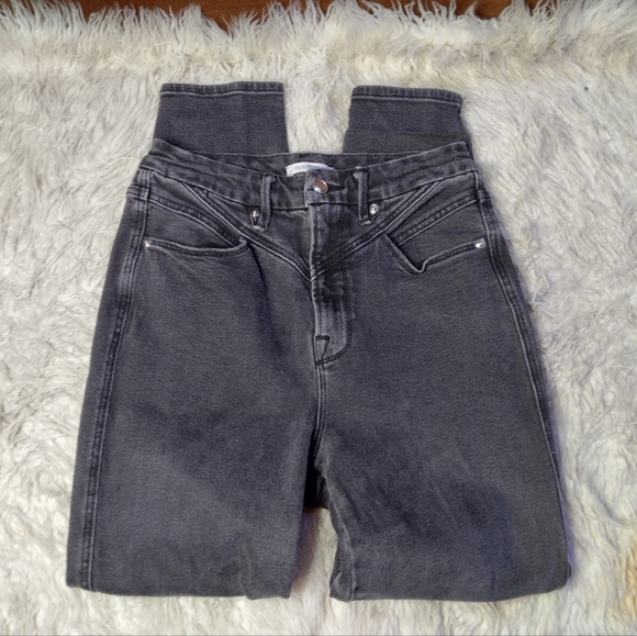 Good American Good Curve Yoke Front Skinny Black Jeans 8/29 - Picture 7 of 12